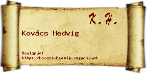 Kovács Hedvig névjegykártya
